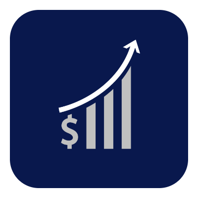 Cash Flow Analysis & Quantitative Services - upward graph icon